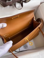 Hermes Kelly Mini II Sellier Handmade Bag In Gold Epsom Calfskin - Image 5
