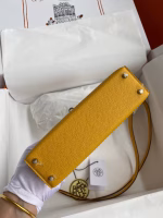Hermes Kelly Mini II Sellier Handmade Bag In Jaune Ambre Epsom Calfskin - Image 3