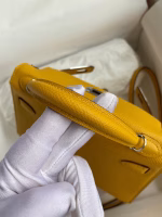 Hermes Kelly Mini II Sellier Handmade Bag In Jaune Ambre Epsom Calfskin - Image 5