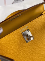 Hermes Kelly Mini II Sellier Handmade Bag In Jaune Ambre Epsom Calfskin - Image 7