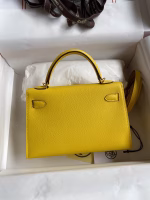 Hermes Kelly Mini II Sellier Handmade Bag In Jaune de Naples Epsom Calfskin - Image 9