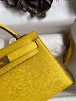 Hermes Kelly Mini II Sellier Handmade Bag In Jaune de Naples Epsom Calfskin - Image 6