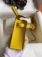Hermes Kelly Mini II Sellier Handmade Bag In Jaune de Naples Epsom Calfskin - Image 3