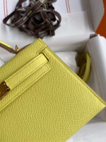 Hermes Kelly Mini II Sellier Handmade Bag In Lime Epsom Calfskin - Image 8