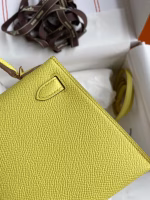 Hermes Kelly Mini II Sellier Handmade Bag In Lime Epsom Calfskin - Image 9