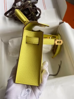 Hermes Kelly Mini II Sellier Handmade Bag In Lime Epsom Calfskin - Image 2