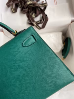 Hermes Kelly Mini II Sellier Handmade Bag In Malachite Epsom Calfskin - Image 9