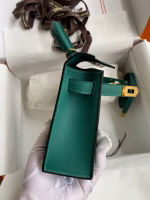Hermes Kelly Mini II Sellier Handmade Bag In Malachite Epsom Calfskin - Image 2