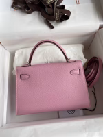 Hermes Kelly Mini II Sellier Handmade Bag In Mauve Sylvestre Epsom Calfskin - Image 6