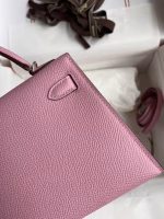 Hermes Kelly Mini II Sellier Handmade Bag In Mauve Sylvestre Epsom Calfskin - Image 9