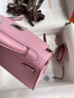 Hermes Kelly Mini II Sellier Handmade Bag In Mauve Sylvestre Epsom Calfskin - Image 3