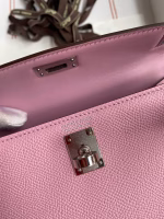 Hermes Kelly Mini II Sellier Handmade Bag In Mauve Sylvestre Epsom Calfskin - Image 4