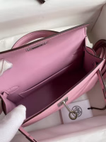 Hermes Kelly Mini II Sellier Handmade Bag In Mauve Sylvestre Epsom Calfskin - Image 5
