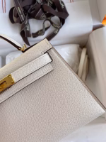 Hermes Kelly Mini II Sellier Handmade Bag In Nata Epsom Calfskin - Image 8