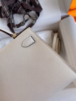 Hermes Kelly Mini II Sellier Handmade Bag In Nata Epsom Calfskin - Image 9