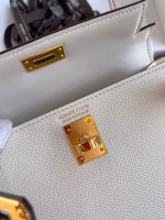 Hermes Kelly Mini II Sellier Handmade Bag In Nata Epsom Calfskin - Image 4