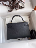 Hermes Kelly Mini II Sellier Handmade Bag In Black Epsom Calfskin - Image 8