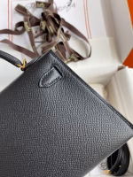 Hermes Kelly Mini II Sellier Handmade Bag In Black Epsom Calfskin - Image 4