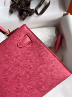 Hermes Kelly Mini II Sellier Handmade Bag In Rose Azalee Epsom Calfskin - Image 9