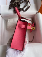 Hermes Kelly Mini II Sellier Handmade Bag In Rose Azalee Epsom Calfskin - Image 2