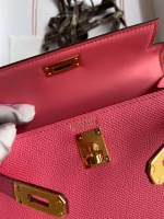 Hermes Kelly Mini II Sellier Handmade Bag In Rose Azalee Epsom Calfskin - Image 4