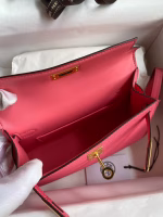Hermes Kelly Mini II Sellier Handmade Bag In Rose Azalee Epsom Calfskin - Image 5
