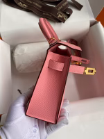 Hermes Kelly Mini II Sellier Handmade Bag In Rose Confetti Epsom Calfskin - Image 2