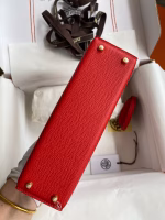 Hermes Kelly Mini II Sellier Handmade Bag In Red Epsom Calfskin - Image 8