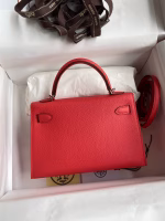 Hermes Kelly Mini II Sellier Handmade Bag In Piment Epsom Calfskin - Image 8