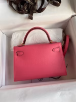 Hermes Kelly Mini II Sellier Handmade Bag In Rose Lipstick Epsom Calfskin - Image 6