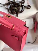 Hermes Kelly Mini II Sellier Handmade Bag In Rose Lipstick Epsom Calfskin - Image 3