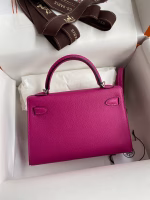 Hermes Kelly Mini II Sellier Handmade Bag In Rose Purple Epsom Calfskin - Image 9