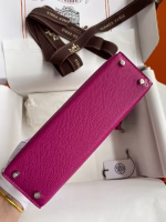 Hermes Kelly Mini II Sellier Handmade Bag In Rose Purple Epsom Calfskin - Image 2