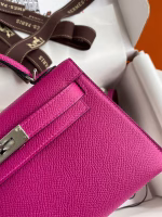 Hermes Kelly Mini II Sellier Handmade Bag In Rose Purple Epsom Calfskin - Image 6