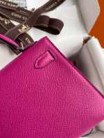 Hermes Kelly Mini II Sellier Handmade Bag In Rose Purple Epsom Calfskin - Image 7