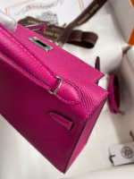 Hermes Kelly Mini II Sellier Handmade Bag In Rose Purple Epsom Calfskin - Image 4