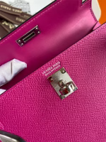 Hermes Kelly Mini II Sellier Handmade Bag In Rose Purple Epsom Calfskin - Image 8