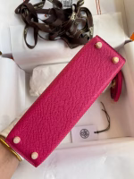 Hermes Kelly Mini II Sellier Handmade Bag In Rose Red Epsom Calfskin - Image 2