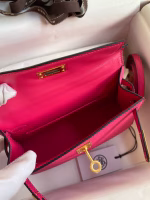 Hermes Kelly Mini II Sellier Handmade Bag In Rose Red Epsom Calfskin - Image 5