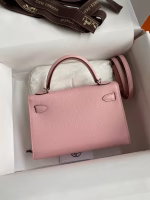 Hermes Kelly Mini II Sellier Handmade Bag In Rose Sakura Epsom Calfskin - Image 6