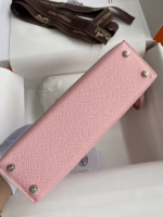 Hermes Kelly Mini II Sellier Handmade Bag In Rose Sakura Epsom Calfskin - Image 7