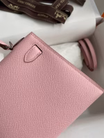 Hermes Kelly Mini II Sellier Handmade Bag In Rose Sakura Epsom Calfskin - Image 9