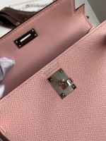 Hermes Kelly Mini II Sellier Handmade Bag In Rose Sakura Epsom Calfskin - Image 3