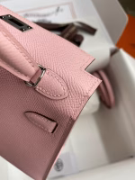 Hermes Kelly Mini II Sellier Handmade Bag In Rose Sakura Epsom Calfskin - Image 4