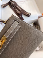 Hermes Kelly Mini II Sellier Handmade Bag In Taupe Epsom Calfskin - Image 8