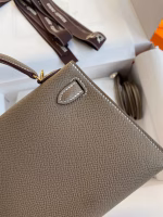 Hermes Kelly Mini II Sellier Handmade Bag In Taupe Epsom Calfskin - Image 9
