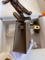 Hermes Kelly Mini II Sellier Handmade Bag In Taupe Epsom Calfskin - Image 2