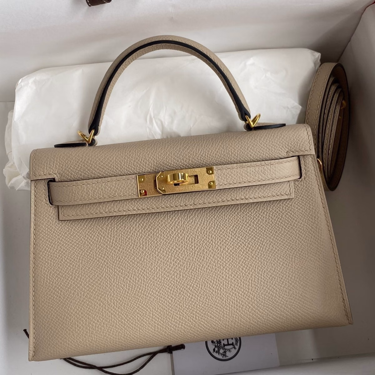 Hermes Kelly Mini II Sellier Handmade Bag In Trench Epsom Calfskin - Image 1