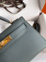 Hermes Kelly Mini II Sellier Handmade Bag In Vert Amande Epsom Calfskin - Image 8