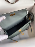 Hermes Kelly Mini II Sellier Handmade Bag In Vert Amande Epsom Calfskin - Image 5